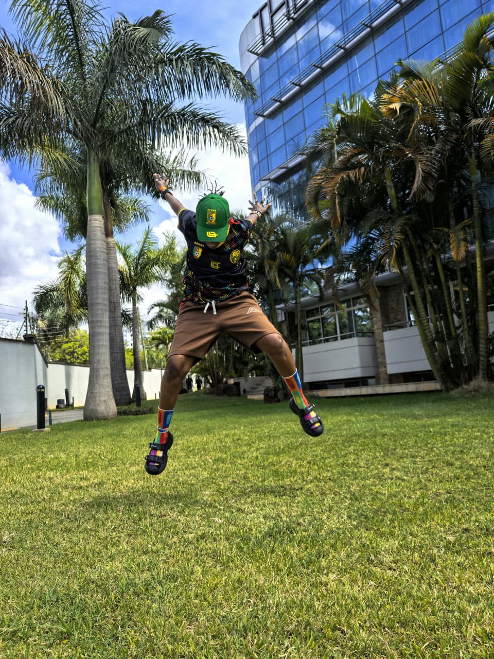 Jumping for joy in the daylight